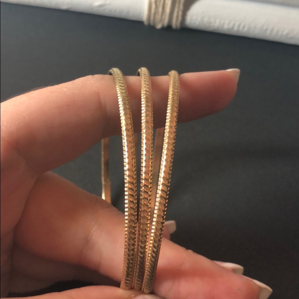 3-stack gold plated bangles - Picture 3 of 4